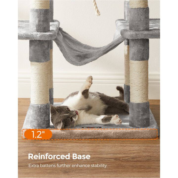 BreeBe Cat Tree Light Gray For 2 Cats