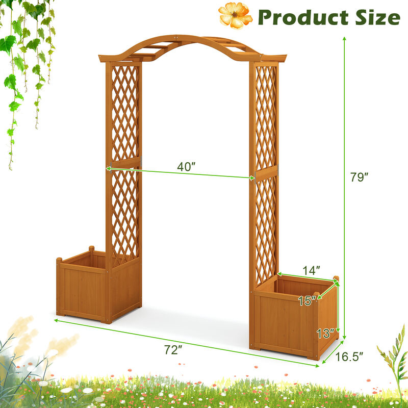 Garden Arbor with Planter-Natural