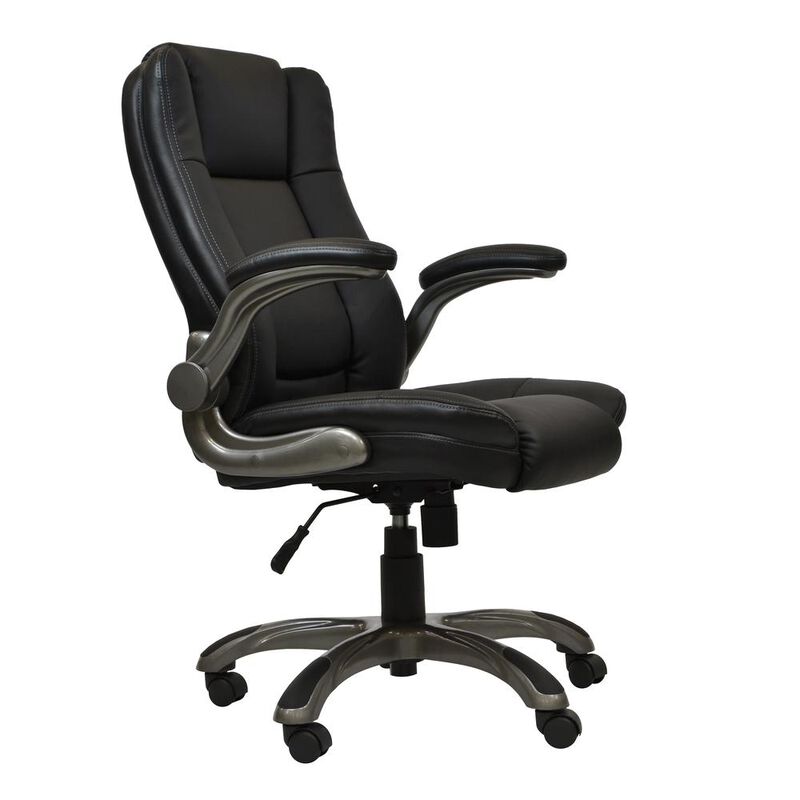 Techni Mobili Medium Back Executive Office Chair with Flip-up Arms. Color: Black