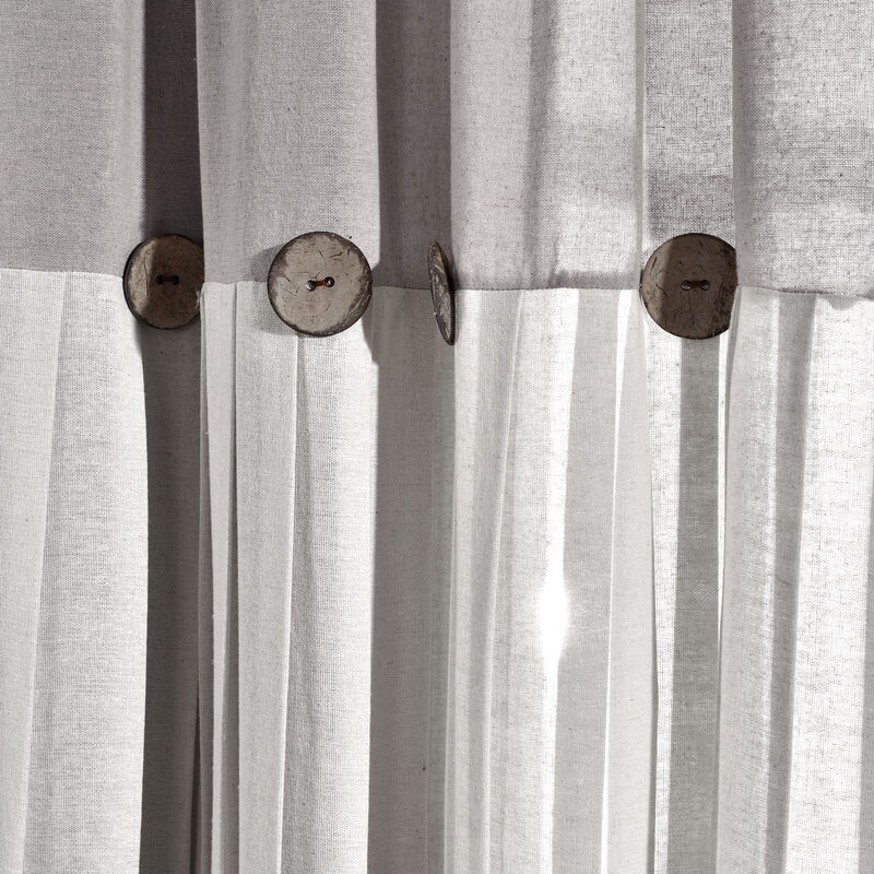 Linen Button Kitchen Tier Window Curtain Panels