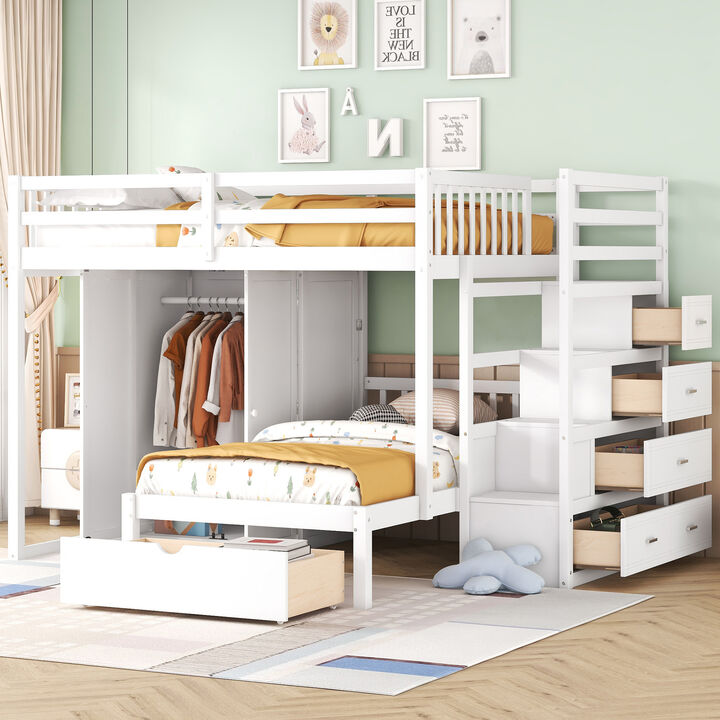 Merax Bunk Bed with Storage Staircase