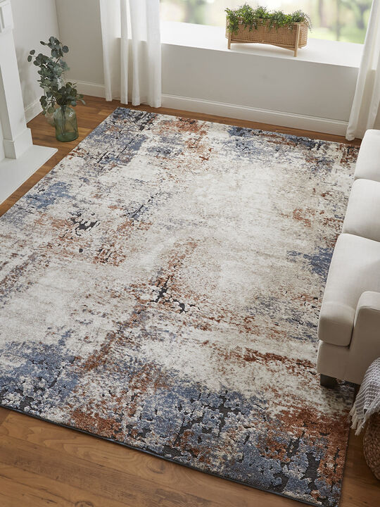 Gilmore 39MNF 5'3" x 8' Ivory/Blue/Taupe Rug