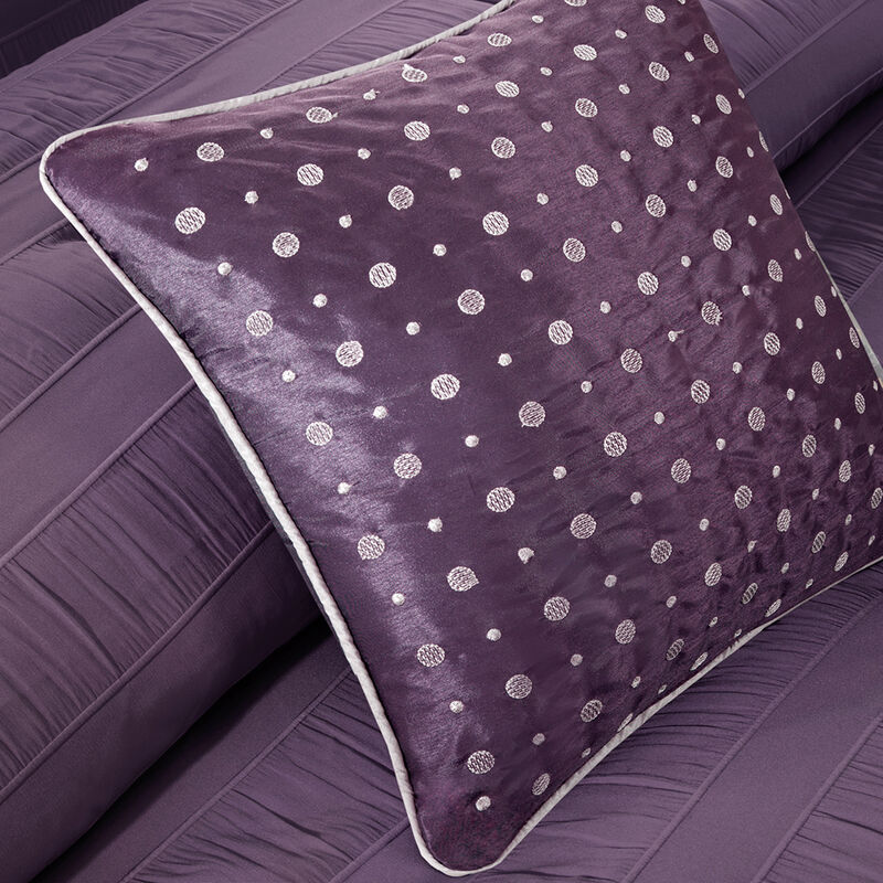 Gracie Mills Doyle Modern 7-Piece Wrinkle-Texture Stripe Comforter Set