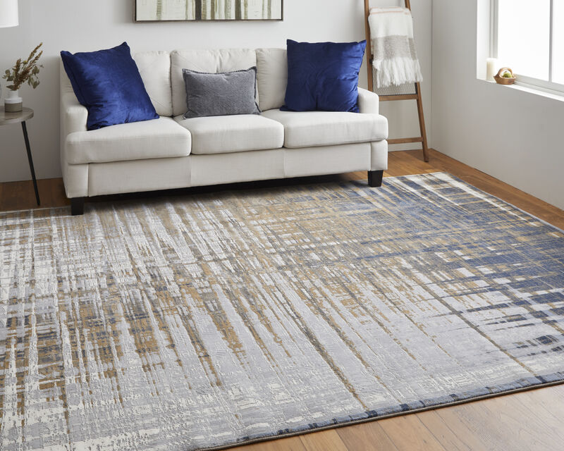 Clio 39K4F Blue/Orange/Gray 2' x 3' Rug