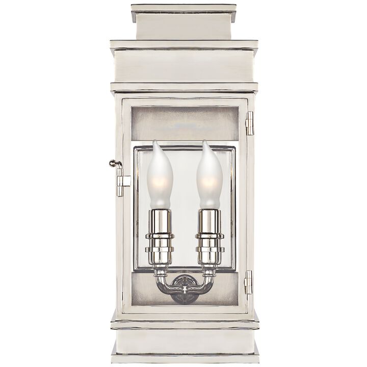 Linear Mini Wall Lantern in Polished Nickel