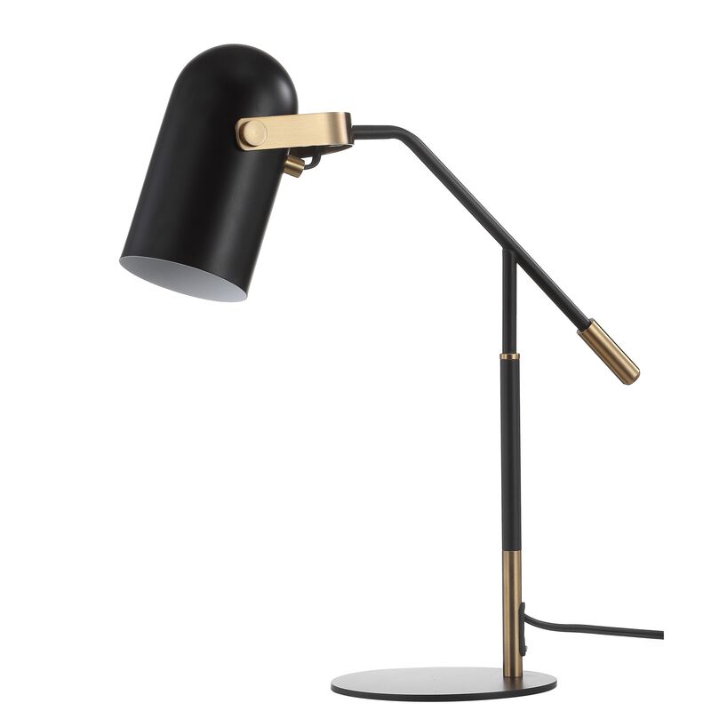 Edison 19.25" Metal LED Task Lamp, Black/Brass Gold