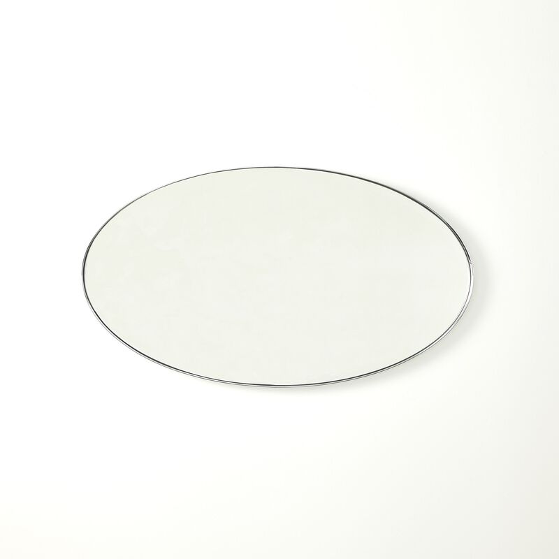 Elongated Oval Mirror- Small Silver