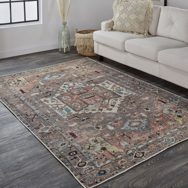 Percy 39AJF Taupe/Red/Brown 5'3" x 7'6" Rug