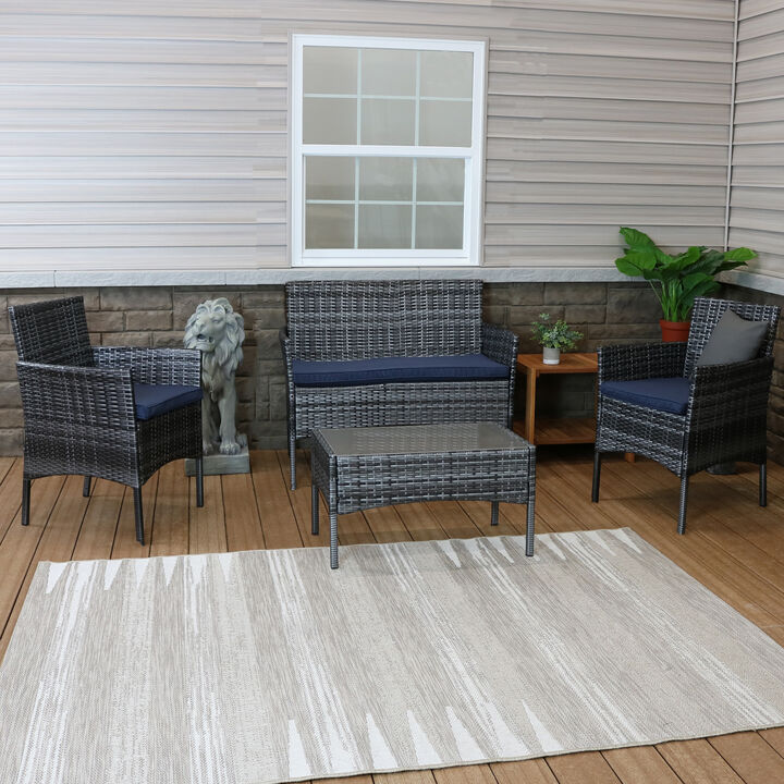 Sunnydaze Dunmore Rattan 4-Piece Patio Furniture Set