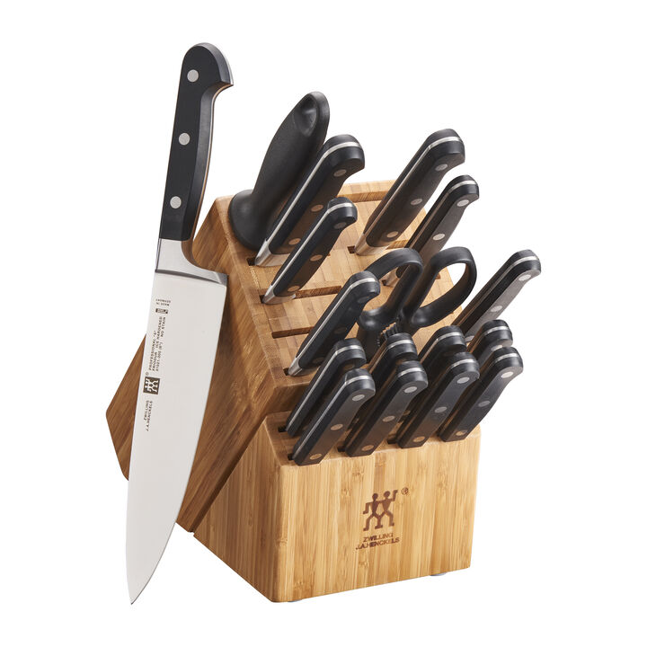 ZWILLING Professional S 18-Piece Knife Block Set, Chef Knife, Serrated Utility Knife, Steak Knife Set, Black