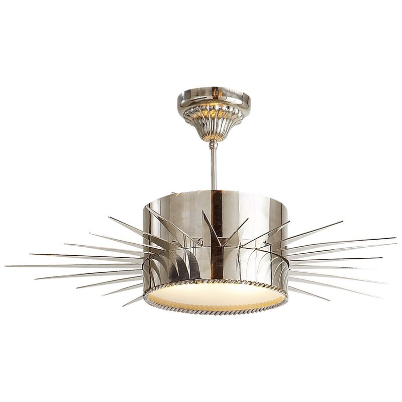 Soleil Large Semi-Flush in Polished Nickel