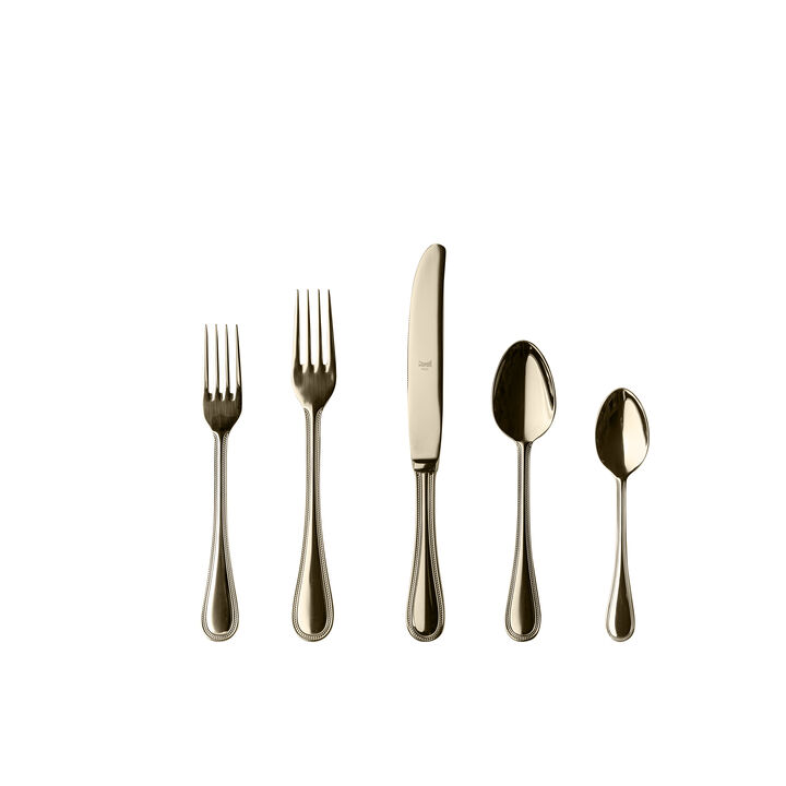 Perla 5-Piece Flatware in Set Ice Black Gold