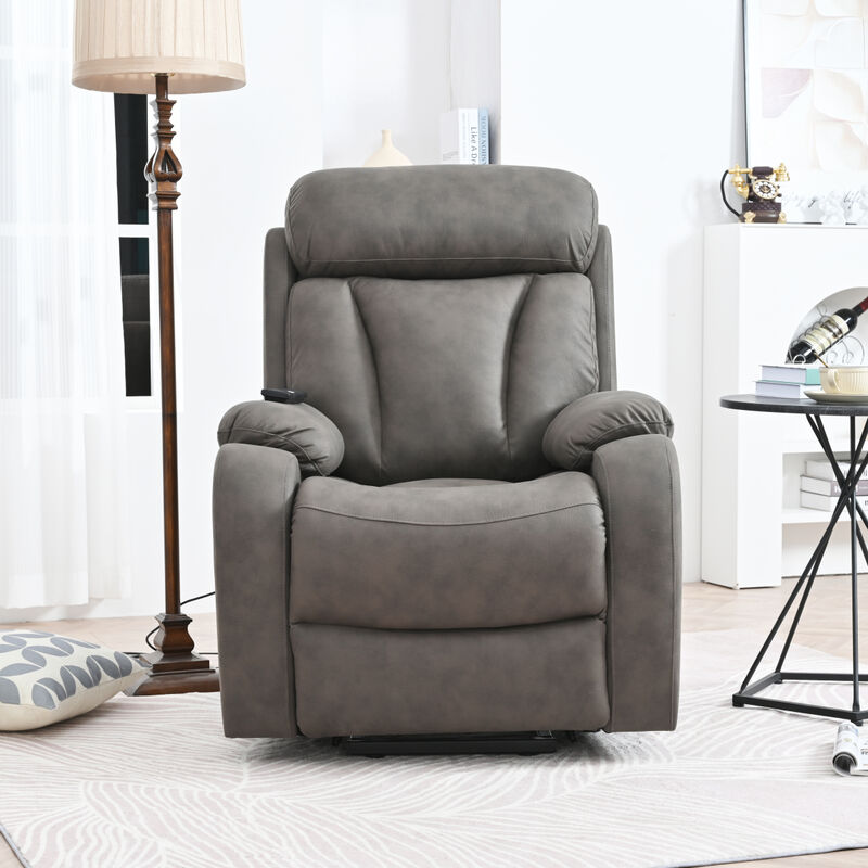 Lift Chair Recliner for Elderly Power Remote Control Recliner Sofa Relax Soft Chair Antiskid Australia Cashmere Fabric Furniture Living Room(Dark Gray)