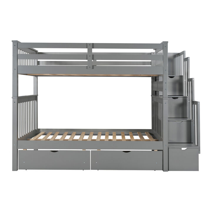 Merax Bunk Bed with Shelves and 6 Storage Drawers