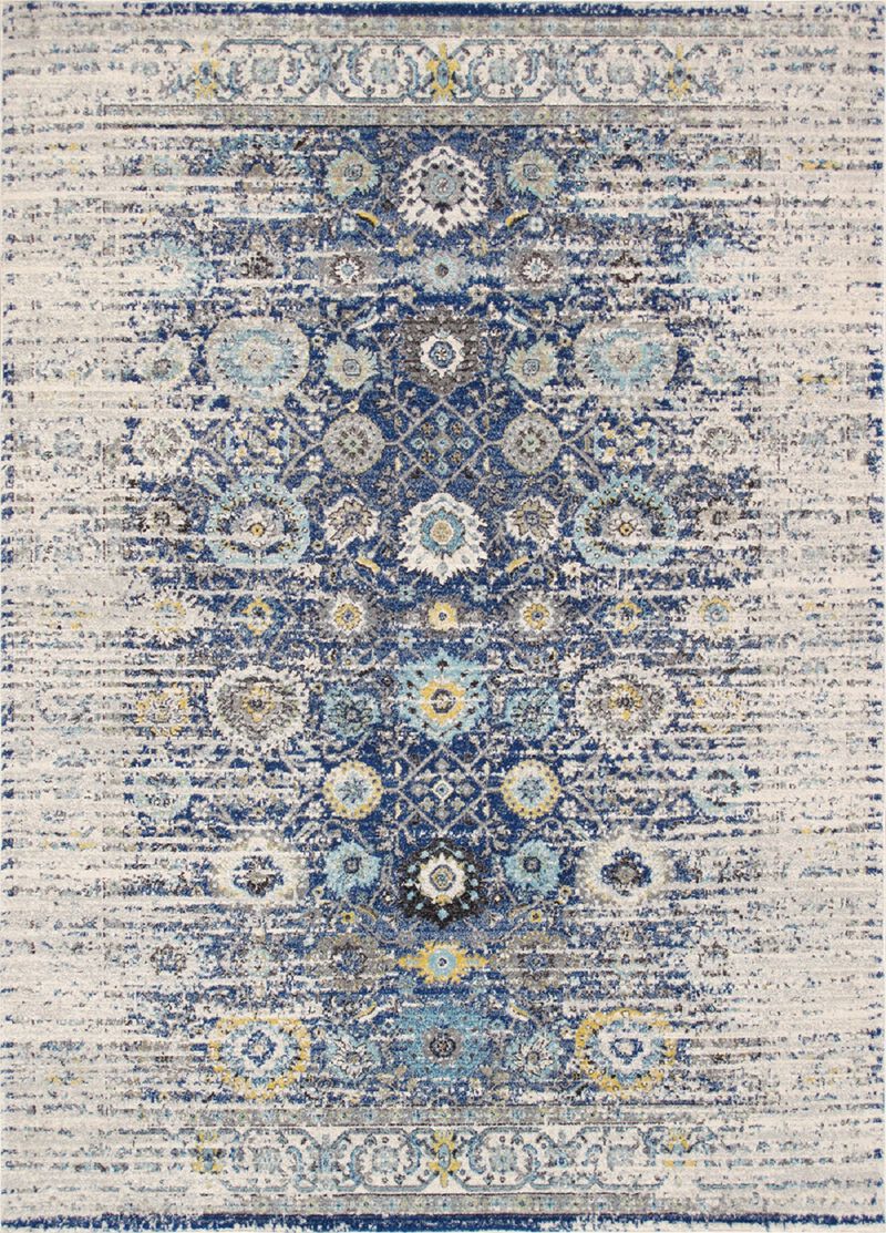 Pasargad Home Turkish Chelsea Design Navy Area Rug- 4' 0'' X 6' 0''