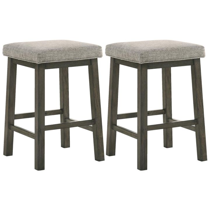 New Classic Furniture Furniture Churon 25 Contemporary Wood Bar Stool in Gray (Set of 2)
