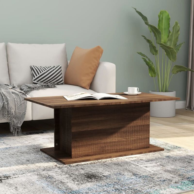 vidaXL Coffee Table Brown Oak 40.2"x21.9"x15.7" Chipboard