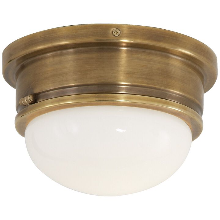 Marine Medium Flush Mount in Antique Bras