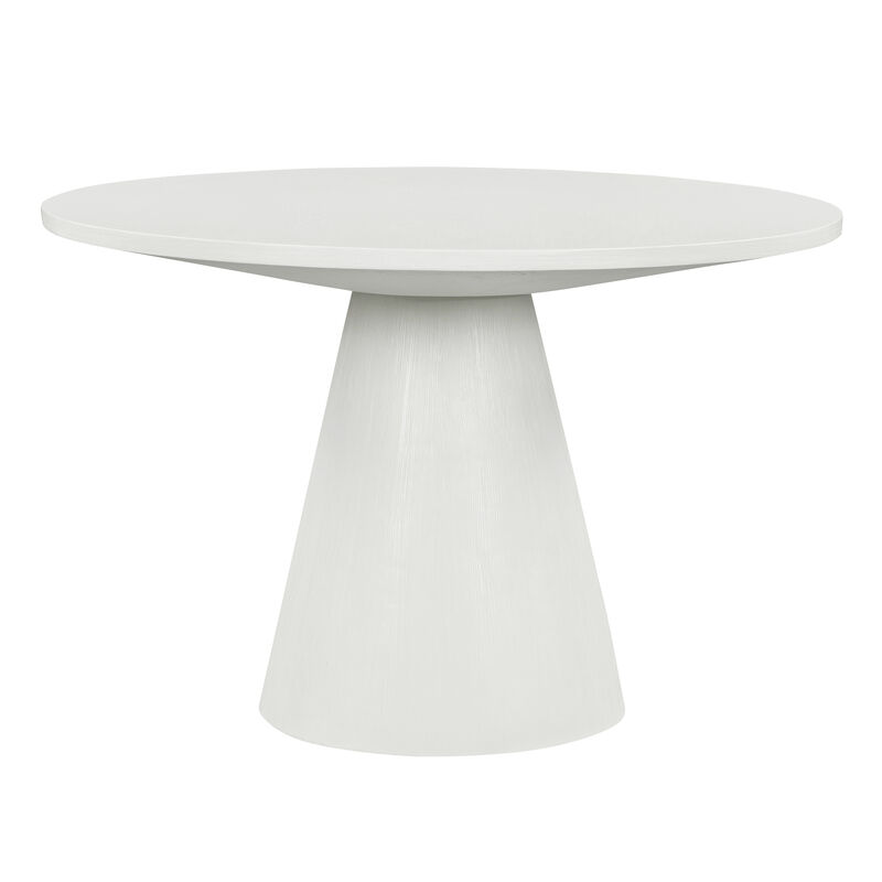 Retro Round Dining Table Minimalist Elegant Table for Living Room, Dining Room (White)