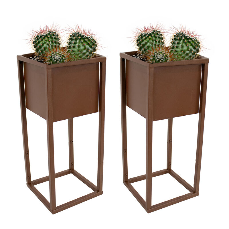 Modern Simplicity 20 in H Outdoor Elevated Planter -2-Pack