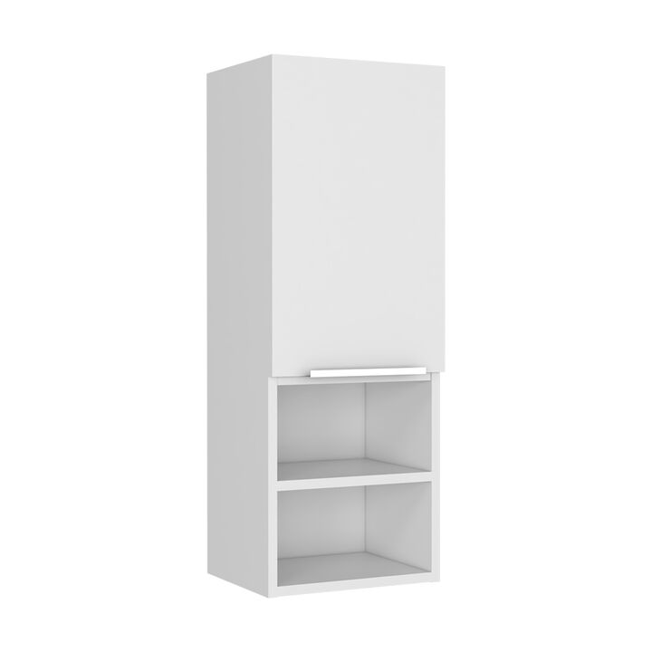 DEPOT E-SHOP Savona Medicine Single Door Cabinet, Two Interior Shelves, Two External Shelves, White