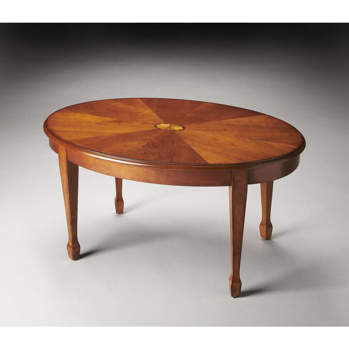 Butler Specialty Company Clayton Oval Wood Coffee Table, Medium Brown