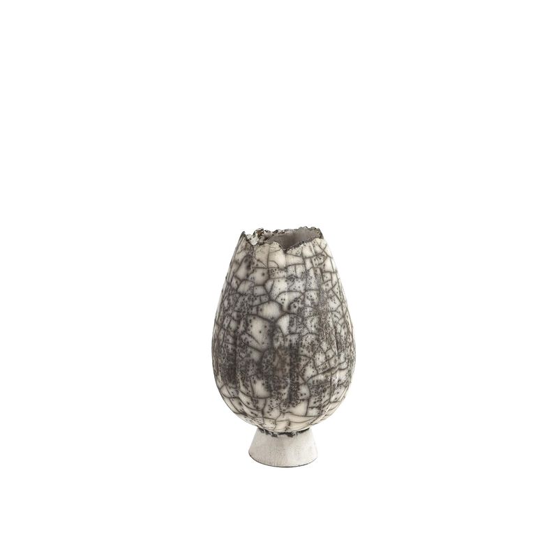 Crackled Footed Vase