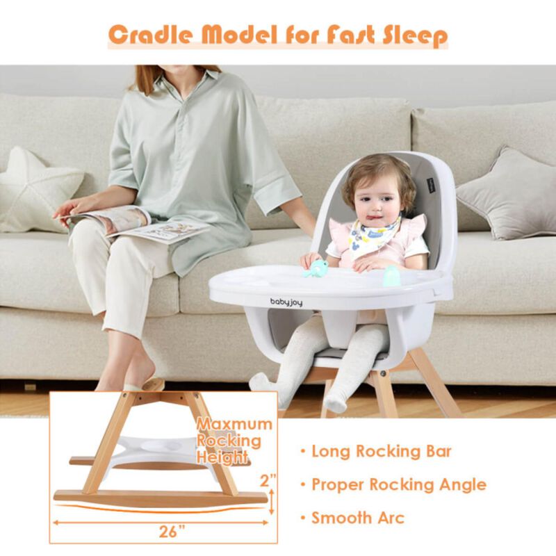 Hivvago 3-in-1 Convertible Wooden Baby High Chair