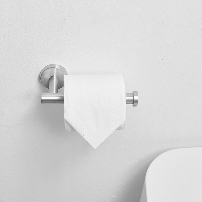 Single Post Toilet Paper Holder Wall Mounted in Brushed Nickel