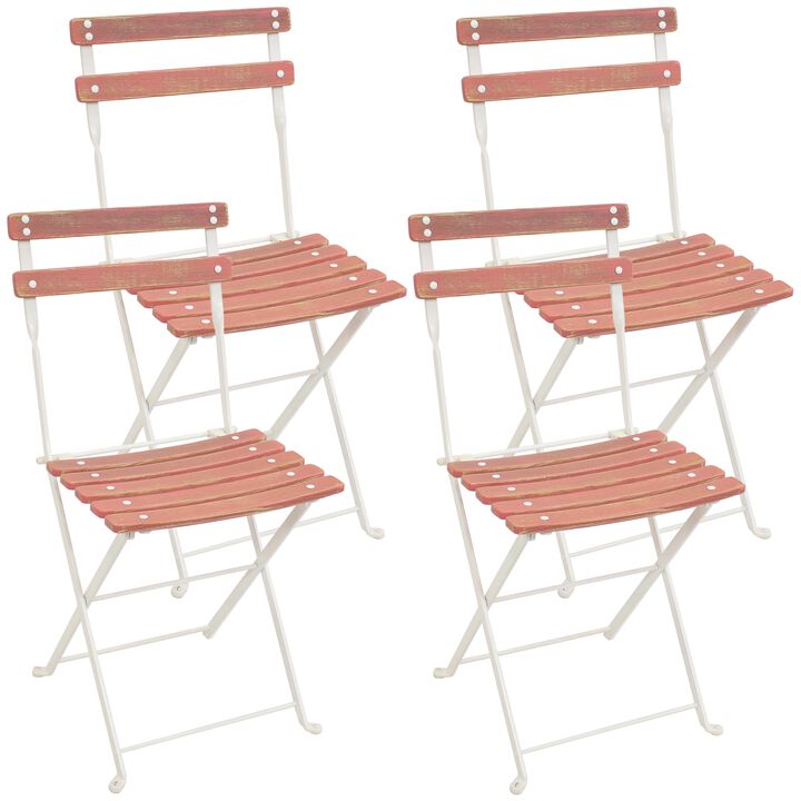 Sunnydaze Set of 4 Classic Cafe Folding Wooden Chair
