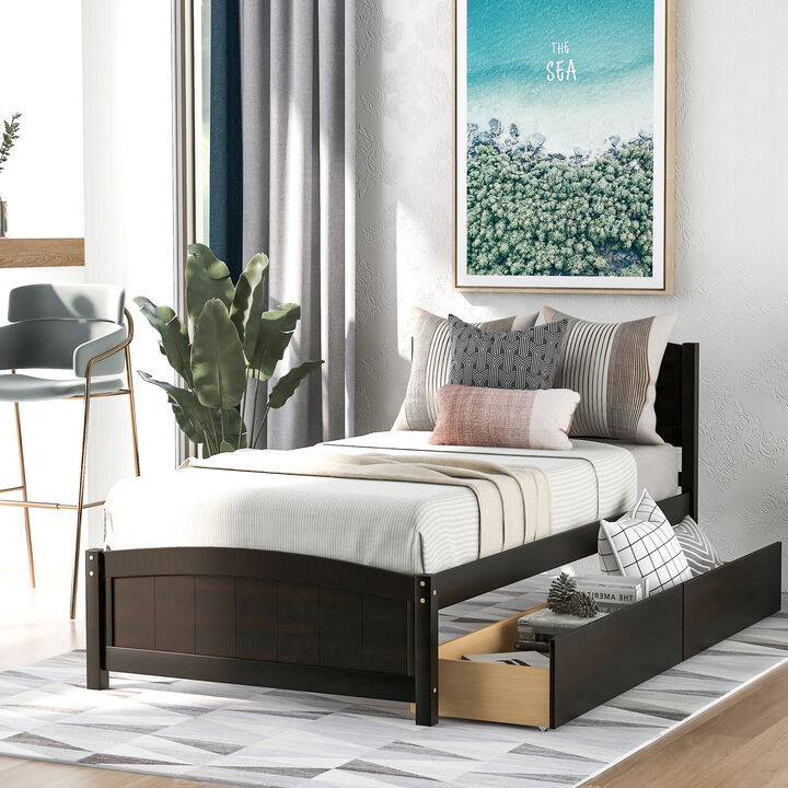 Merax Platform Bed with Two Drawers