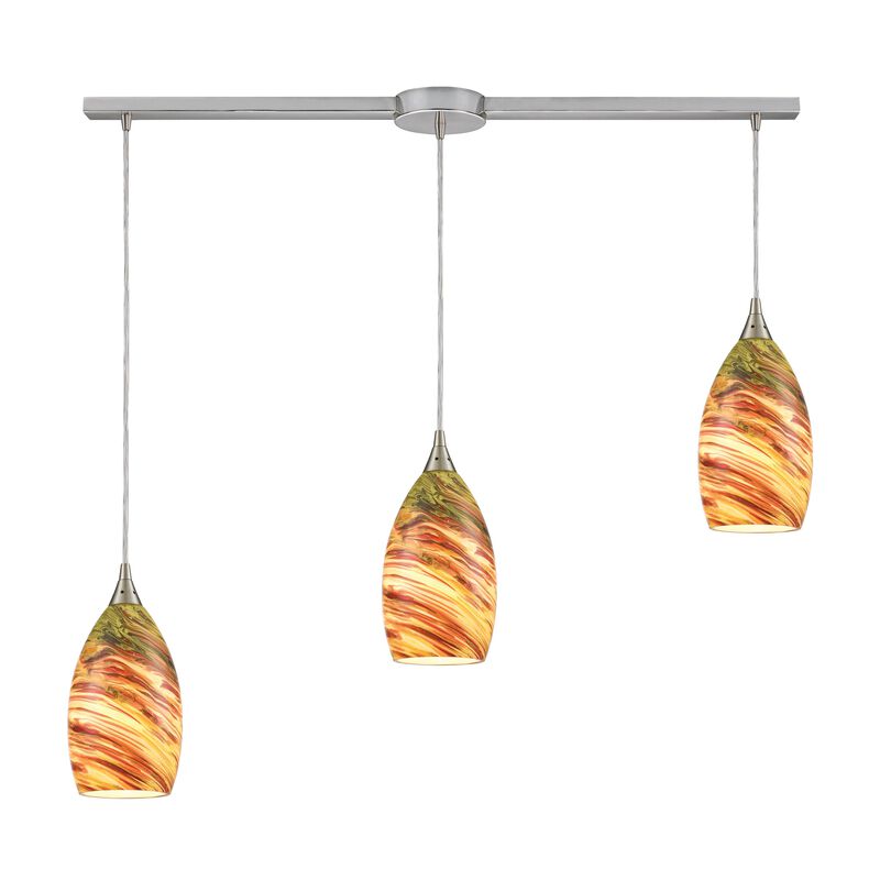 Collanino Orange 3-Light Slim Linear Pendant