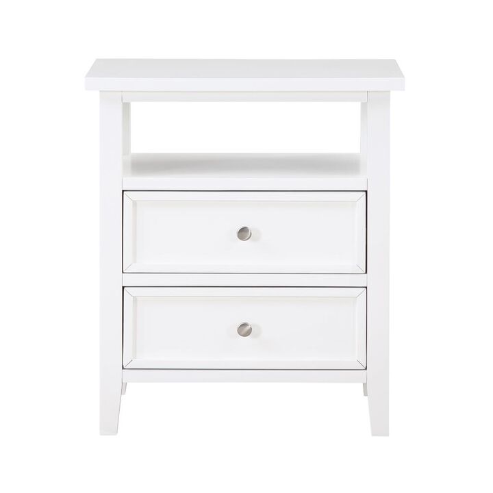 Walker White 2 Drawer Nightstand