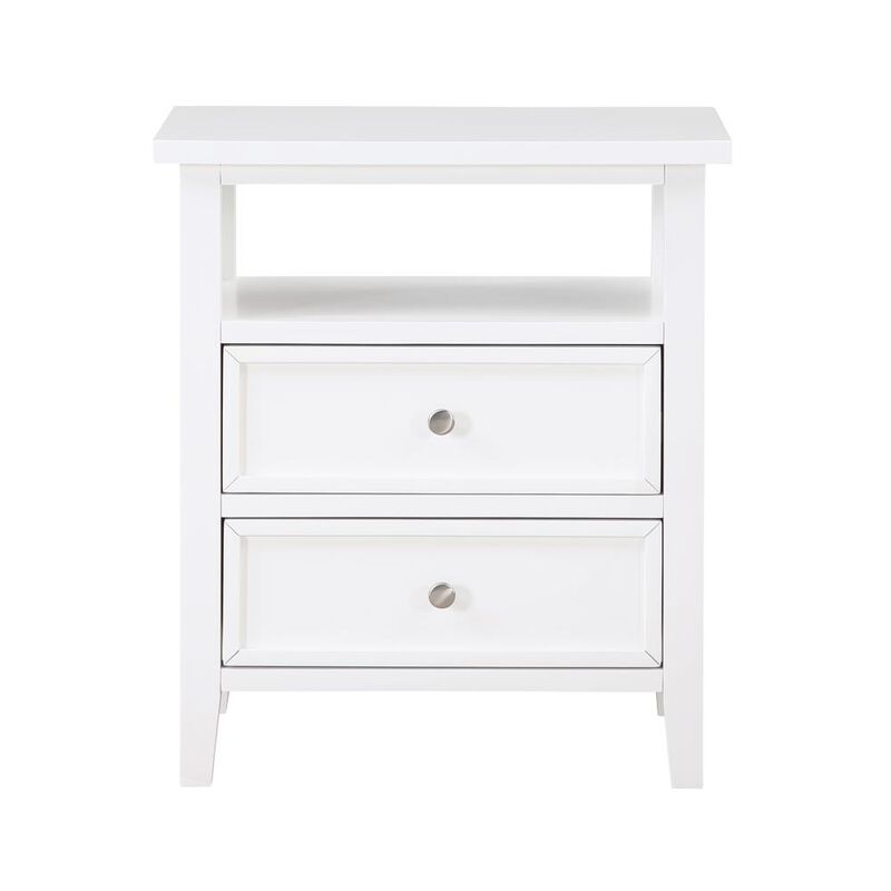 Walker White 2 Drawer Nightstand