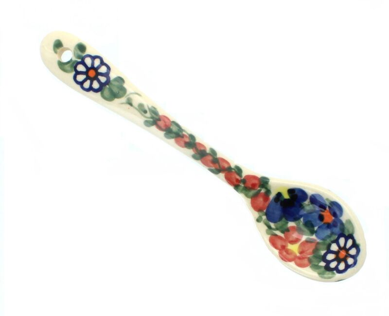 Blue Rose Polish Pottery Reindeer Delight Sugar Spoon