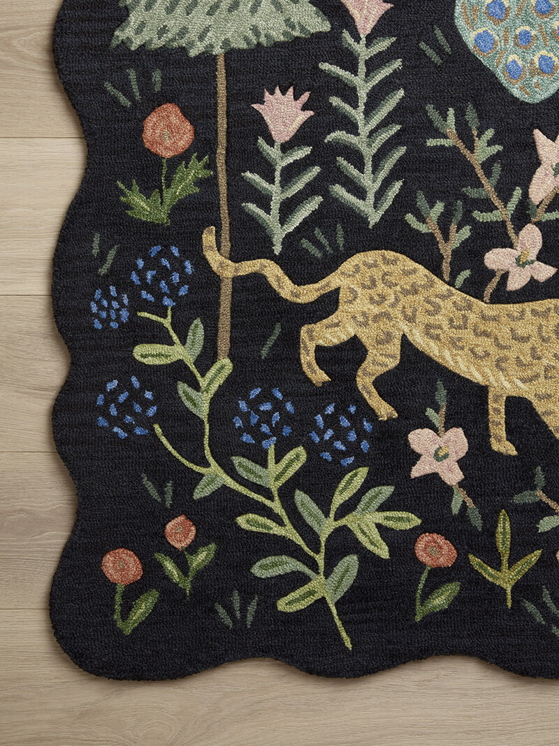 Silhouette SIH-03 Black 7''9" x 9''9" Rug by Rifle Paper Co.