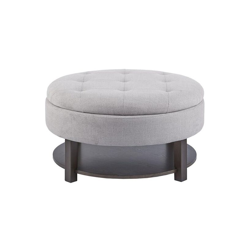 Belen Kox Round Storage Ottoman with Tufted Top, Belen Kox