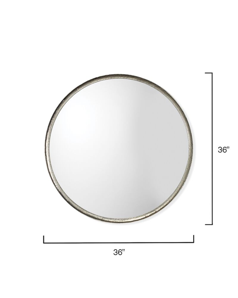 Refined Iron Silver Round Mirror