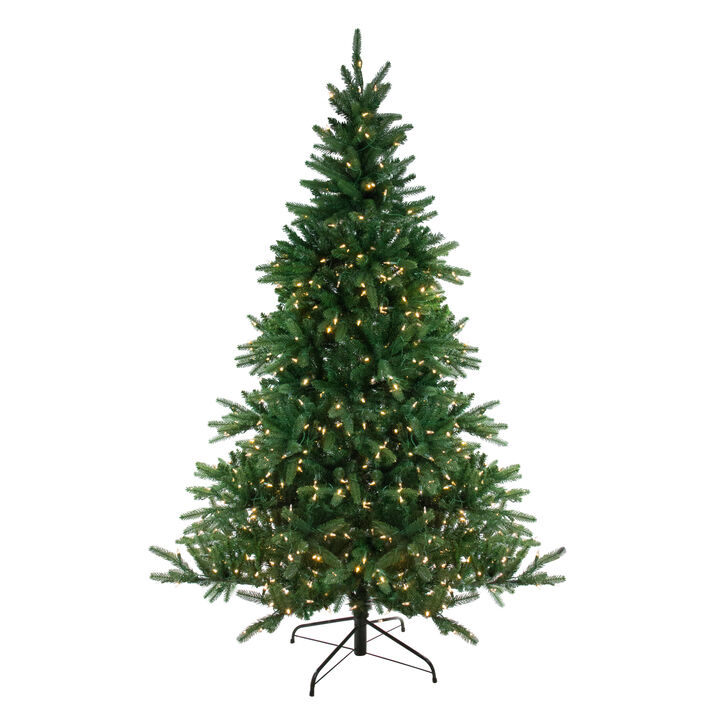12' Pre-Lit LED Instant Connect Noble Fir Artificial Christmas Tree - Dual Lights