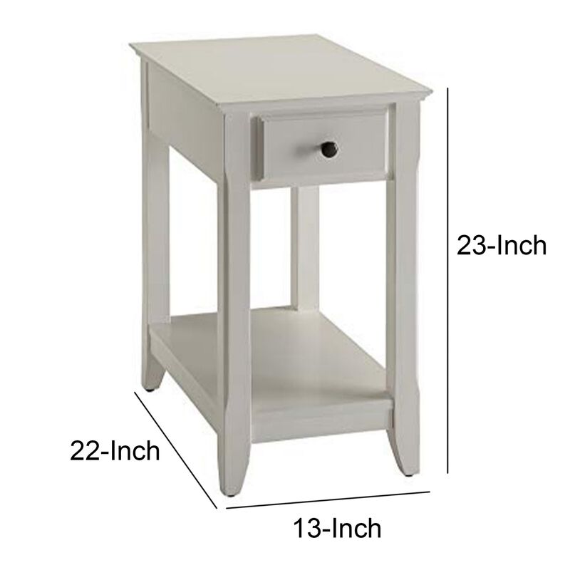 Affiable Side Table, White-Benzara