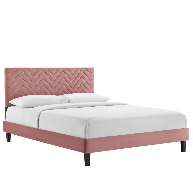 Modway - Leah Chevron Tufted Performance Velvet King Platform Bed