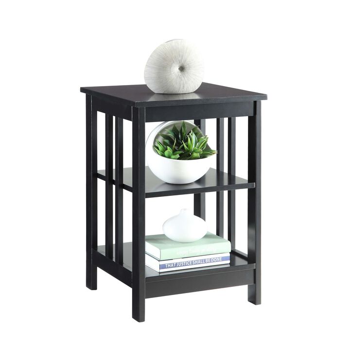 Mission End Table with Shelves