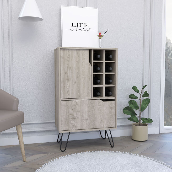 L Bar Cabinet Silhill, Living Room, Light Gray