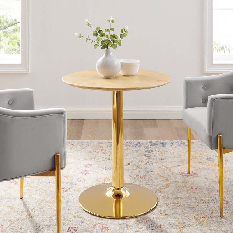 Modway - Verne 28" Dining Table Gold Natural