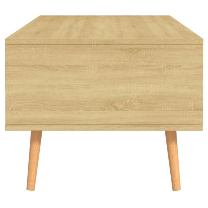 vidalXL Scandinavian Style Rectangular Coffee Table - Durable Engineered Wood and MDF Construction - Sonoma Oak Color