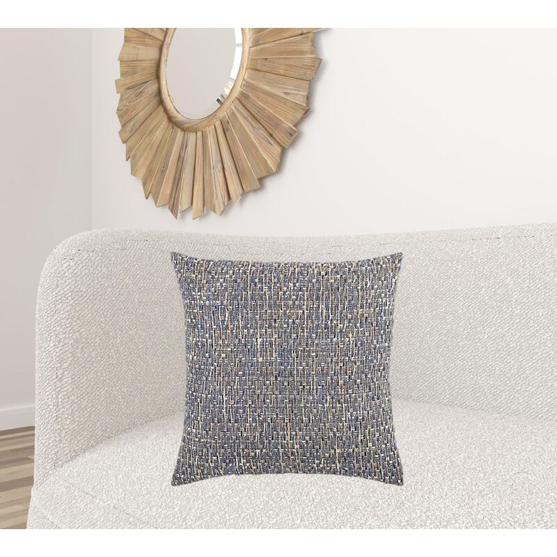 Homezia Blue Gray Metallic Nubby Textured Throw Pillow
