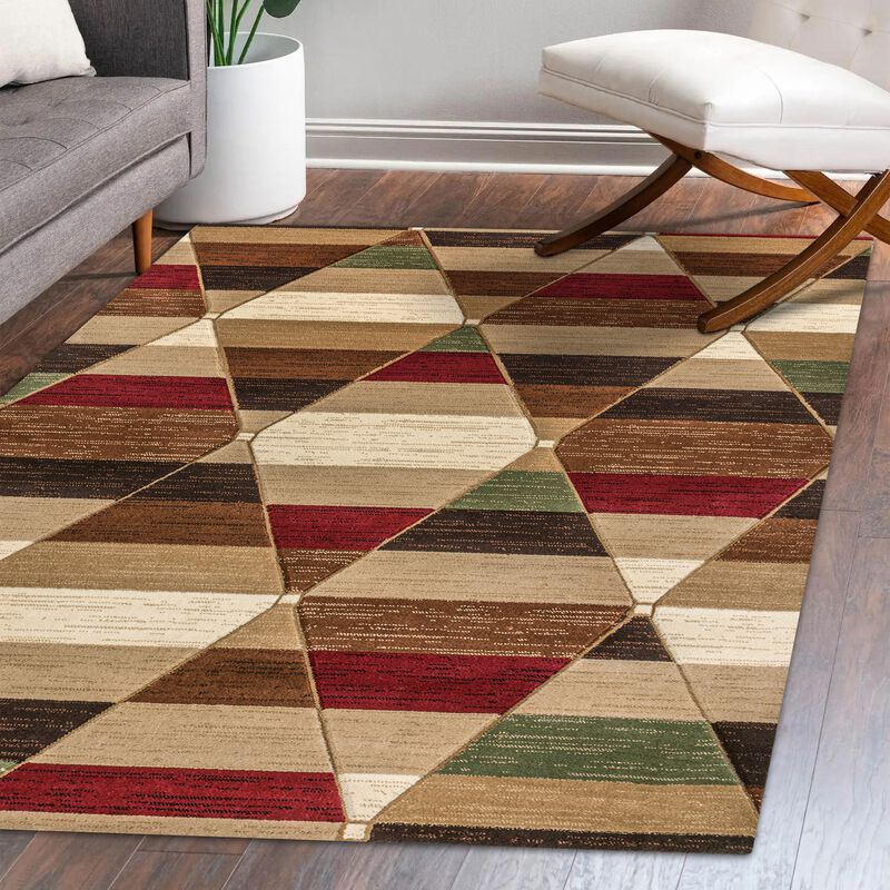 Kehoe Retro Diamonds Geometric Area Rug