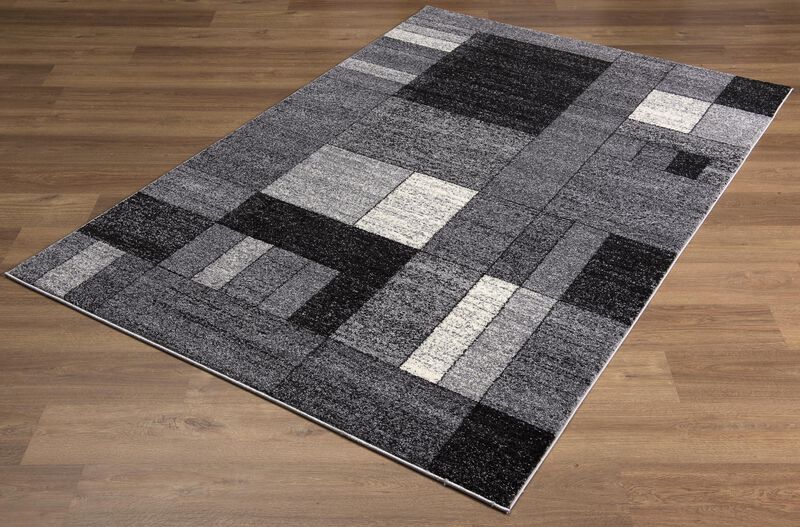 Nova Contemporary Geometric Grey Black Indoor Area Rug