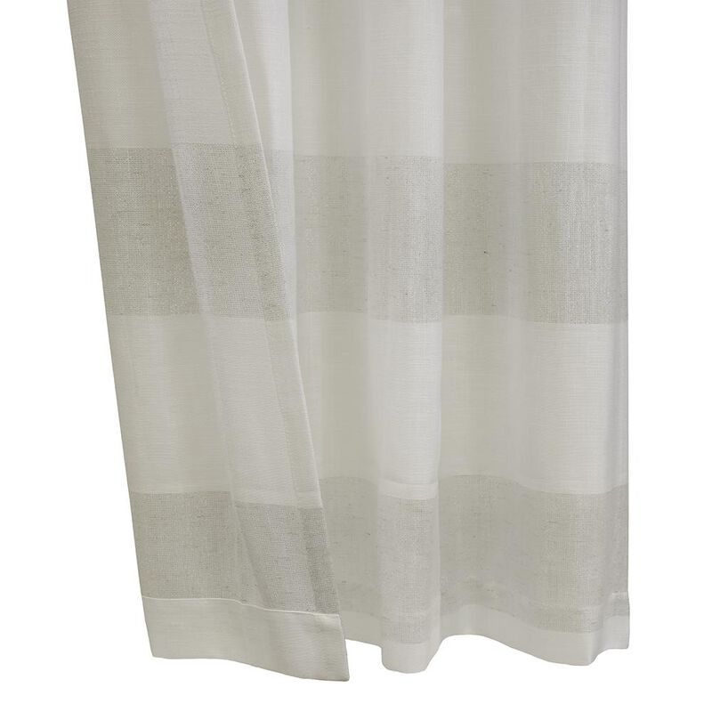 Habitat Paraiso Eclectic Smooth Textured Brighten Space Sheer Panel Grommet Curtain Panel Ivory