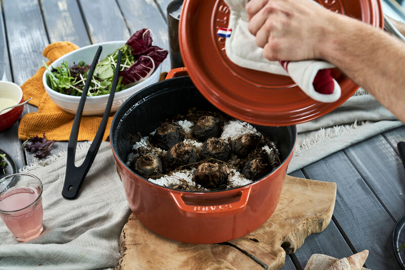 Staub Cast Iron 7-qt Round Cocotte - Basil